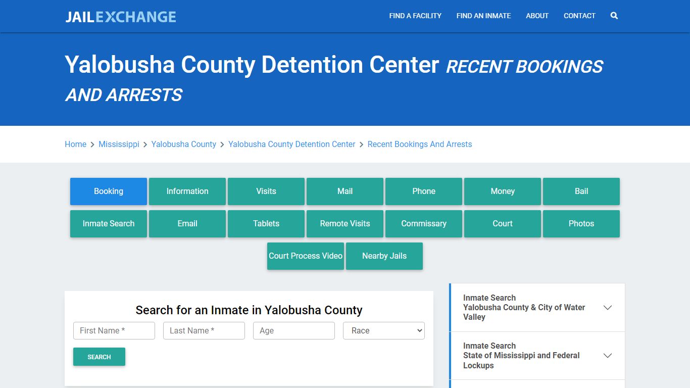 Yalobusha County Detention Center Recent Bookings And Arrests