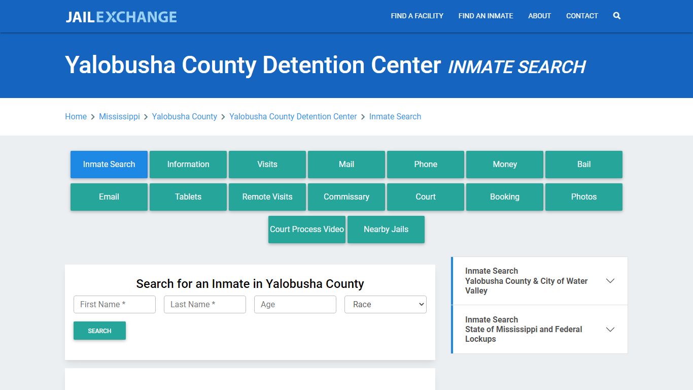 Yalobusha County Detention Center Inmate Search - Jail Exchange